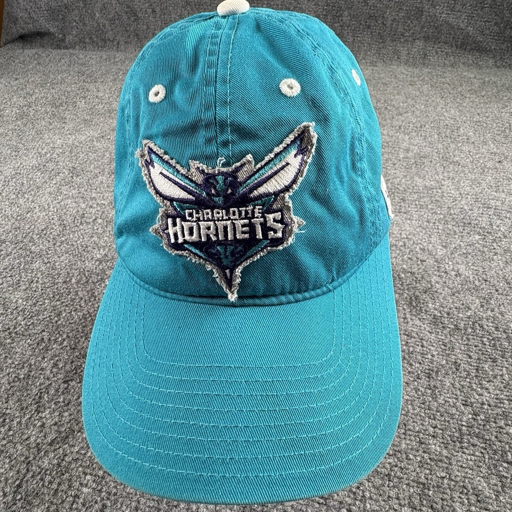 Adidas Charlotte Hornets Teal Strapback Hat Cap NBA Distressed Embroidered Logo